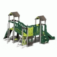 Structures de jeux combinées - 3 tours inox avec 2 toboggans - Gamme Neo - Référence Neo31217i - Crea Equipements_1