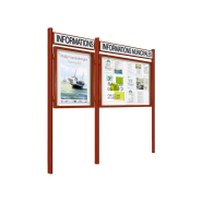 Vitrine 1000 sur poteaux Quatro - Réf : 407084+416404+402911 - Aluminium anodisé argent - Affichage de 8 à 30 A4_1