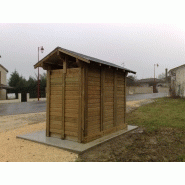 Abri bus Vendée - structure en bois - bardage bois - avec banquette - 350 x 225 cm - couverture shingle - pin classe 4_1