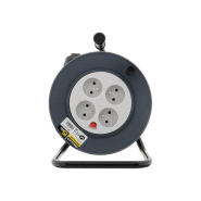 Enrouleur de câble électrique ménager - ZENITECH - 15 m HO5VVF 3G1.5 - 4 prises avec terre - IP20_1