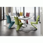 Lot de 2 chaises ALBI tissu bordeaux - piètement luge en tube chrome - design chic et moderne_1