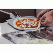 Pelle à pizza ronde pleine aluminium manche court - Ø 33 - Manche 25 cm - Gamme Amica | GI.METAL_1