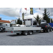 Remorque plateau - Humbaur HT 204121 / HT 254121 - 2 essieux, roues dessous, ridelles alu_1