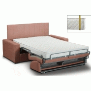 Canapé lit OPERA - Convertible express - Lattes 120cm - Matelas 16cm - Tête de lit intégrée - Velours orange_1