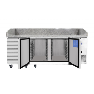 Table à pizzas 400×600 - Structure en acier inoxydable - Réf EPF3480GR - Plan de travail en granit - 480L - Froid ventilé_1