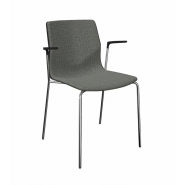 Chaise empilable avec dossier flexible, forme organique et patins en téflon - Four®Sure 44_1