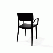 Wing - Fauteuil empilable en polypropylène noir_1