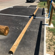 Butoir en bois rond pour parking_1