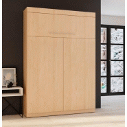 Lit escamotable Santorin 140x190 cm - Système SEDAC MERAL - Profondeur 50 cm - Chêne clair_1