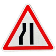 Panneau de danger A3B - Chaussée rétrécie par la gauche - WP Signalisation_1