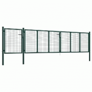 Vidaxl portail de jardin acier 500 x 75 cm vert 144316_1