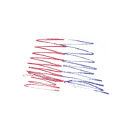 Stylo bille recyclé - en carton recyclé avec embouts bleus et rouges_1