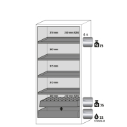 Armoire de sécurité Q-PEGASUS-90 - Modèle Q90.195.090.WDAC - Réf 30042-041-30048 - Type 90 avec portes battantes et certification NF EN 14470-1_1