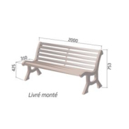 Banc public robuste et élégant - 10 lames de bois exotique - LUBLIN - Confort pour parcs et jardins_1