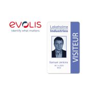 Carte réinscriptible - PVC avec zone réinscriptible 1 face bleue - Compatible imprimante badges