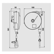 Équilibreur enrouleur 9336ny-9340ny - câble en polypropylène - capacité 2 à 14kg - course 2500mm_1