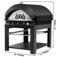 Four à pizza à gaz noir sur support  - 11 pizzas Ø 25 cm | Ggm_1