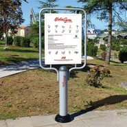 Panneau indicatif sérigraphié en acier poudré pour équipements sportifs urbains - 0,77 x 0,29 x 1,83 m_1