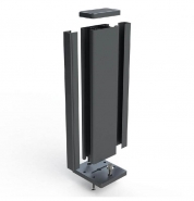 Poteau de clôture aluminium - Potalu76x41HT1150 - à sceller ou recoupable avec 2 closoirs amovibles_1