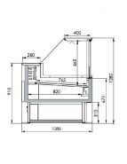 Vitrines statique avec réserve - VIVA 2500 - Référence: VIVA 2500-S-AR_1