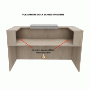 Comptoir d'accueil Delta First avec réhausse - Mobel Linea. - 164, Blanc, Gris aluminium_1