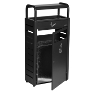 Conteneur poubelle 43L - Cendrier 5.9L - Acier galvanisé époxy anthracite - Probbax®_1