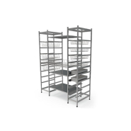 Rayonnage pour instruments et équipements stériles - système modulaire FamoStorage en acier inoxydable, 1200 kg par section_1