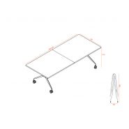 Table de réunion pliante Slice - plateau en bois mélaminé et base en acier peint noir avec mécanisme breveté_1
