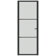 Vidaxl porte intérieure 76x201,5 cm noir verre mat et aluminium 350552_1