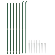 Vidaxl clôture en treillis métallique et piquet d'ancrage vert 1,6x10m 154100_1