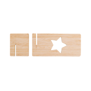 Support pour téléphone en bambou - Motif étoile de Noël - Couleur naturelle - 185g_1