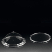 Cloche ronde pour plateau 36153 en polycarbonate transparent Ø30,5x15cm_1