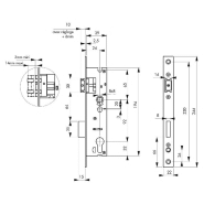 Serrure à encastrer pour porte d'entrée - axe 24 mm - L 39 mm - entraxe 92 mm - Thirard_1