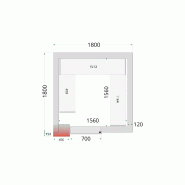 Chambre froide négative CRNF1818 Blanc 1800 x 1800 x 2200 mm TEFCOLD_1