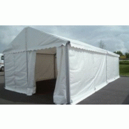 Tente de stockage fermée standard – structure fixe en aluminium – couverture unie – ancrage au sol avec platine – dimensions 15 x 7 x 2.30 m_1