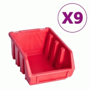 Vidaxl kit de bacs de stockage et panneaux muraux 103pcs rouge et noir 150813_1