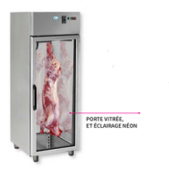 Armoire réfrigérée positive boucherie 700 - GN 2/1 en inox avec porte vitrée et éclairage néon_1