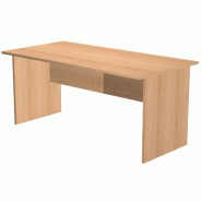 Bureau droit pied panneau So Presto - Frêne Noir, Chêne, 140 x 80 cm_1