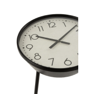 Table basse horloge ronde BARA en métal noir - chiffres arabes_1