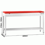 Table inox de découpe avec plan rouge - Profondeur 700 mm | Ggm - 2000_1
