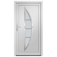 Vidaxl porte d'entrée blanc 88x200 cm pvc 3187861_1