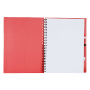 Bloc-notes à spirales - 80 pages non lignées en papier recyclé - avec stylo bille assorti - format A4_1