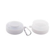 Gobelet pliable publicitaire - plastique PP recyclé - 220 ml avec pilulier et mousqueton_1