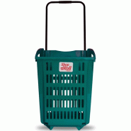 Panier couleur 52 litres à roulettes - Bleu d'eau_1