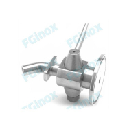 Robinet prise d'échantillon coudé CLAMP en inox 316L pour l'agro-alimentaire._1