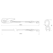 Sangle d'arrimage à cliquet 25mm x 4,50m - Crochets S - Rouge - Réf. 00290609 - THIRARD_1