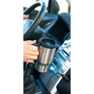 Mug thermos pour la voiture - 450 ml en métal avec couvercle et poignée plastique - Allume-cigare inclus_1