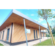 Bâtiment modulaire administratif EMMA - Bureaux, salles de réunion et espaces communs - Réalisation sur mesure en ossature bois avec toiture végétalisée_1