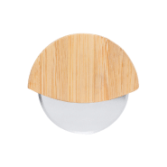 Roulette à pizza - acier inoxydable - boîtier en bambou - couleur naturelle - poids 35 g_1