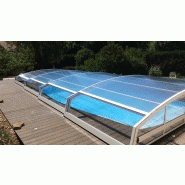 Abri piscine bas Chypre - télescopique - polycarbonate, façade et fond fixes ou démontables_1